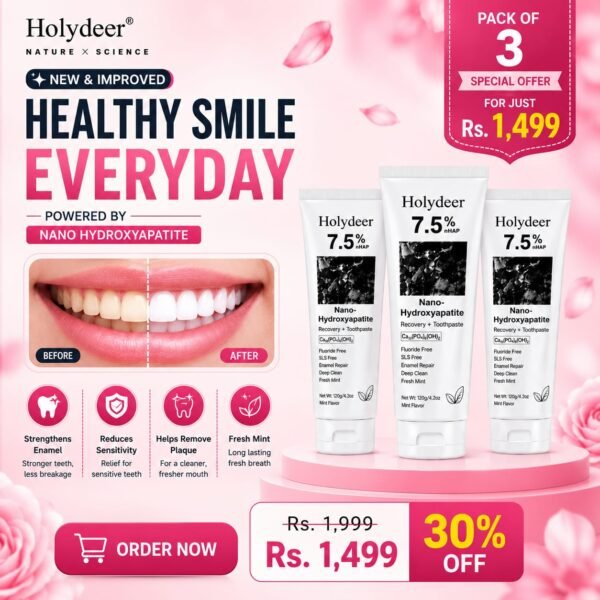 Holydeer Nano Hydroxyapatite Toothpaste Pack of 3