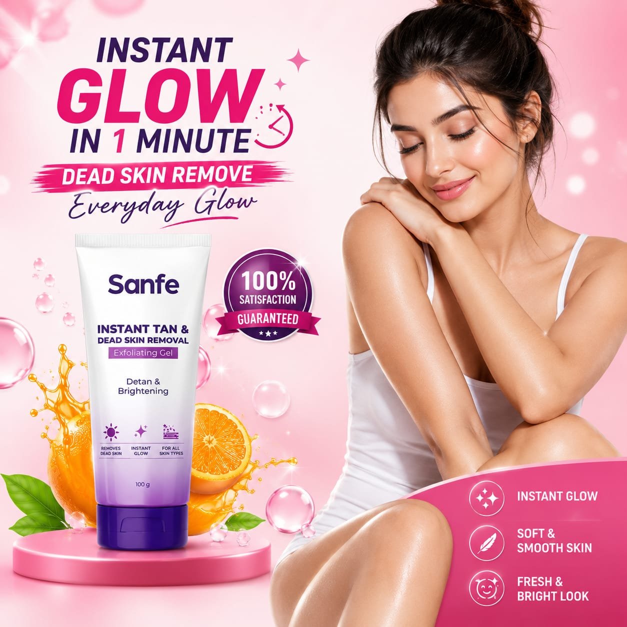 Sanfe Instant Tan & Dead Skin Removal Exfoliating Gel - Image 3